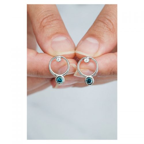 'Nilo lelijos' earrings with blue diamonds D_65